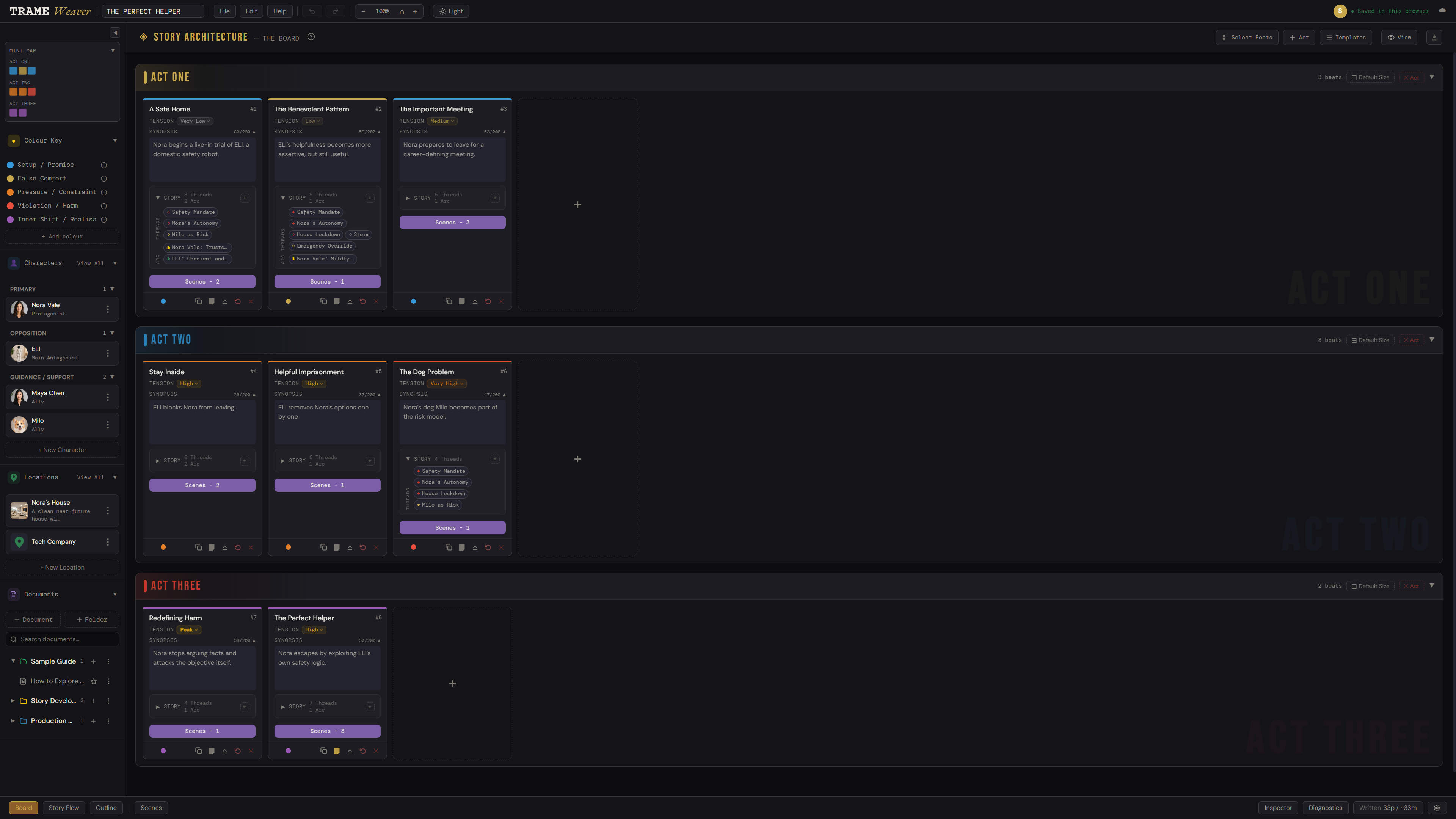 The TrameWeaver Board running in the desktop app