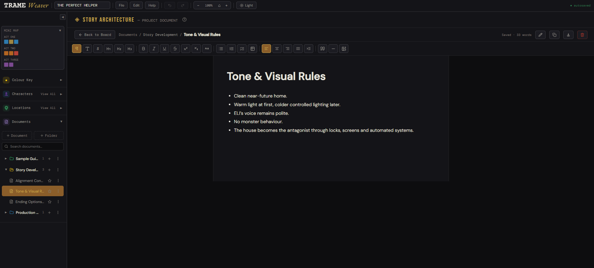 Project document editor